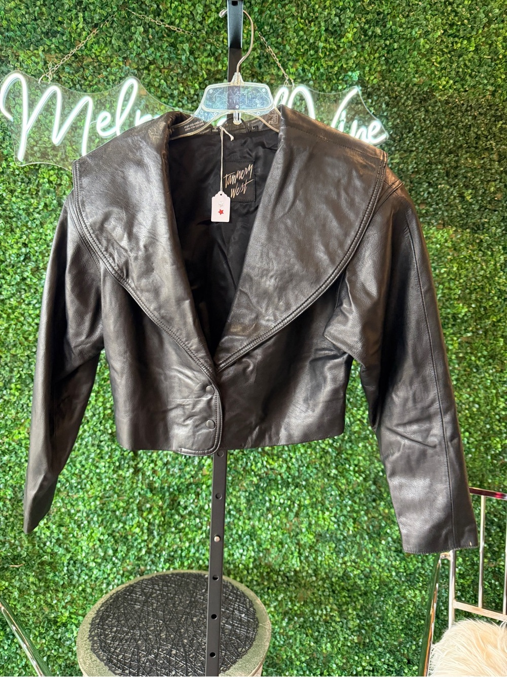 Vintage Tannery West Cropped Leather Jacket